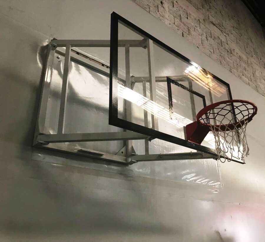 NormSport Duvara Monte Yana Katlanır Pota 15 MM 105*180 Cam - Görsel 3